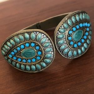 EUC. BOHO BRACELET brass, enamel and beads